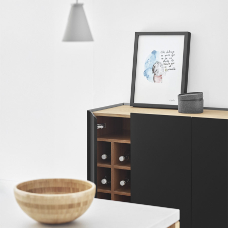 Auxiliar arista en madera de roble.