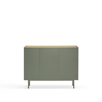 Aparador Arista de Teulat, con tres puertas y fabricado en DM lacado verde