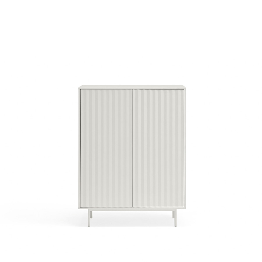 Mueble auxiliar Sierra de Teulat, en MDF lacado acabado blanco y patas metálicas