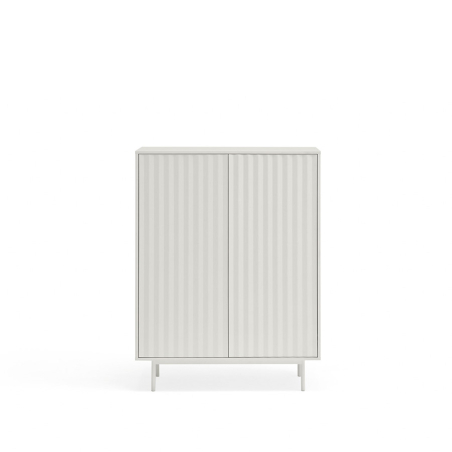 Mueble auxiliar Sierra de Teulat, en MDF lacado acabado blanco y patas metálicas