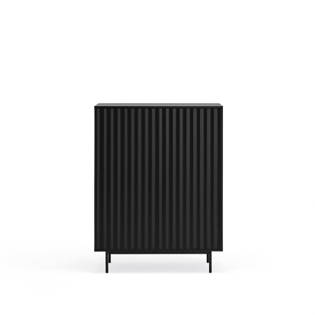 Mueble auxiliar Sierra de Teulat, en MDF lacado acabado negro y patas metálicas