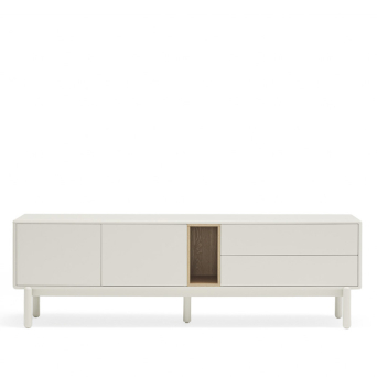 Vista frontal del Mueble TV Corvo de Teulat, acabado gris antracita 2