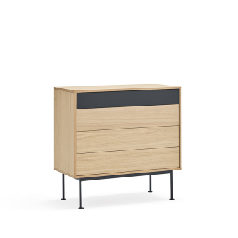 Cómoda Yoko de Teulat, en chapa de roble y MDF acabado crema 2