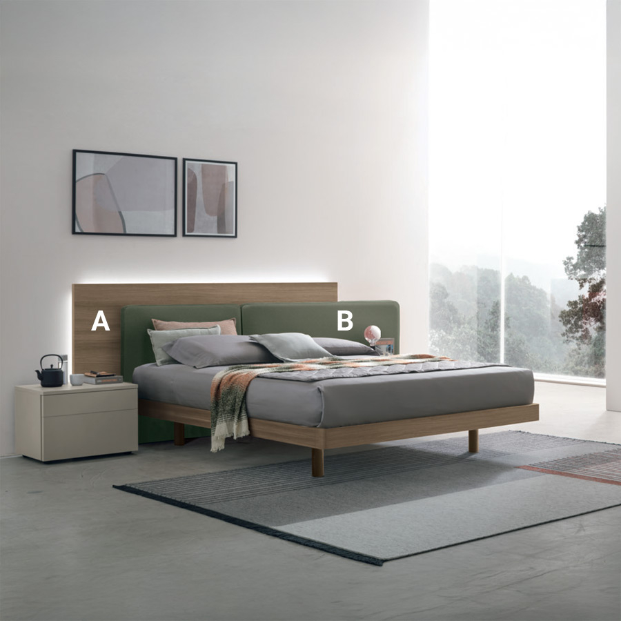 Cama Halifax de la firma italiana Tomasella, elección de acabados.
