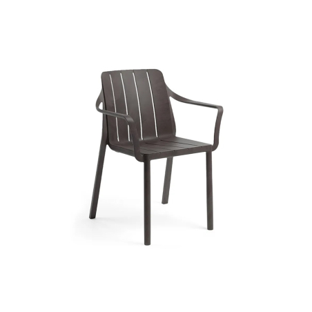Silla con brazos Tiberina de la firma de diseño italiana Nardi en acabado Terra.