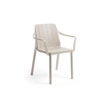 Silla con brazos Tiberina de la firma de diseño italiana Nardi en acabado Corda.
