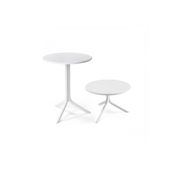 Mesita de terraza Spritz de la firma de diseño italiana Nardi en acabado blanco.