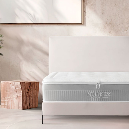 Ambiente de dormitorio con colchón Multisens de La Premier, con núcleo de muelle ensacado.