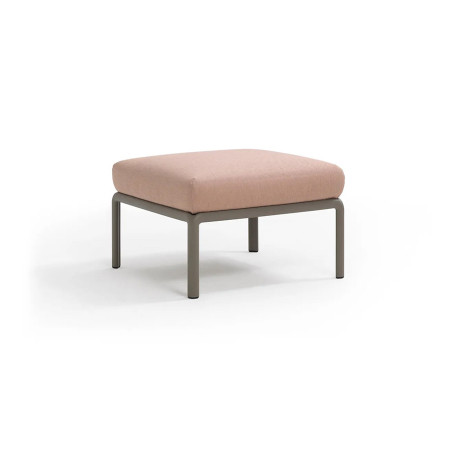Puff komodo de la firma de diseño Nardi en acabado estructura tortora y cojín rosa quarzo.