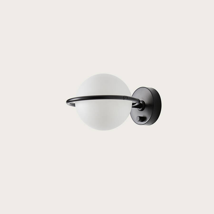 Aplique de pared Abbacus negro