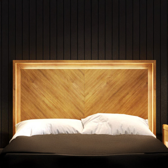 Dormitorio Tallín 15 de la marca Grupo Seys en acabados roble, negro humo y saint laurent lux. 2