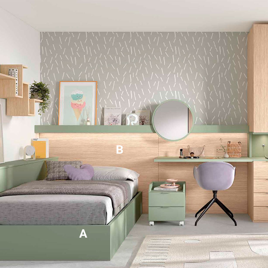 Dormitorio Juvenil AD-55 Glicerio Chaves ACABADOS