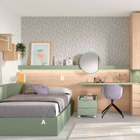 Dormitorio Juvenil AD-55 Glicerio Chaves ACABADOS