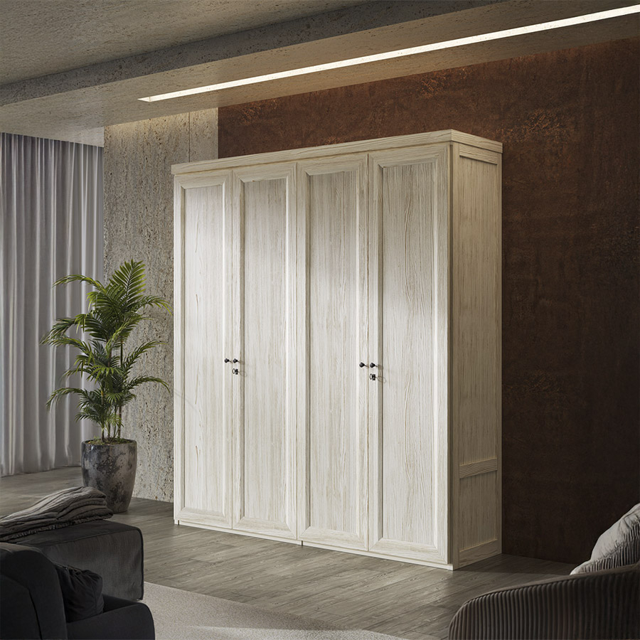 Armario Liria de 4 puertas, de la marca Grupo Seys y en acabado blanco albo.