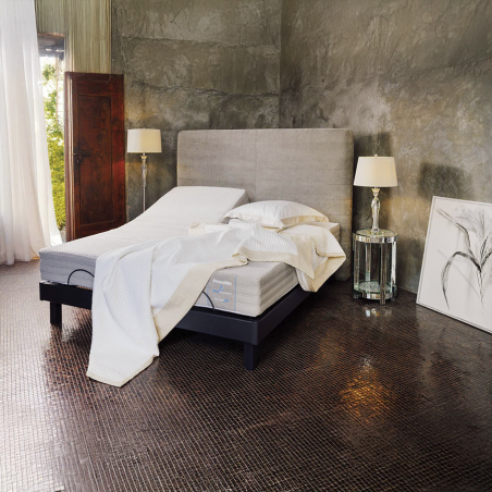 Colchón Diamond Progressive Dúo de Dunlopillo en vista de ambiente y cama de matrimonio.