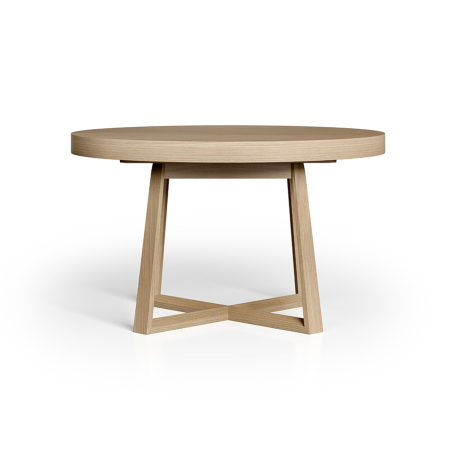 Mesa extensible redonda modelo Kross de la firma Tabula.