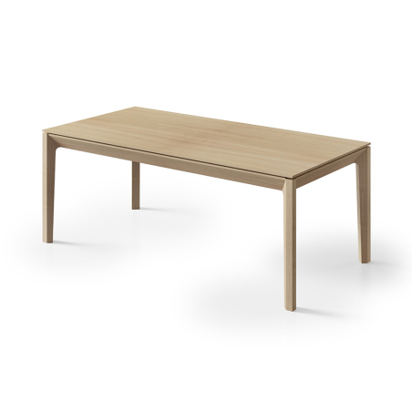 Mesa extensible Arleth de la firma Tabula, en acabado roble.