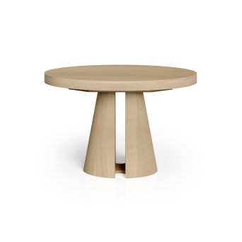 Mesa extensible Bia de la firma Tabula en acabado roble.