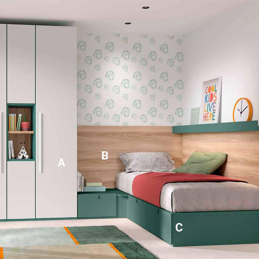 Dormitorio Juvenil AD-59 acabados