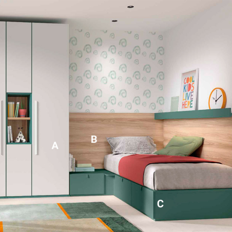Dormitorio Juvenil AD-59 acabados