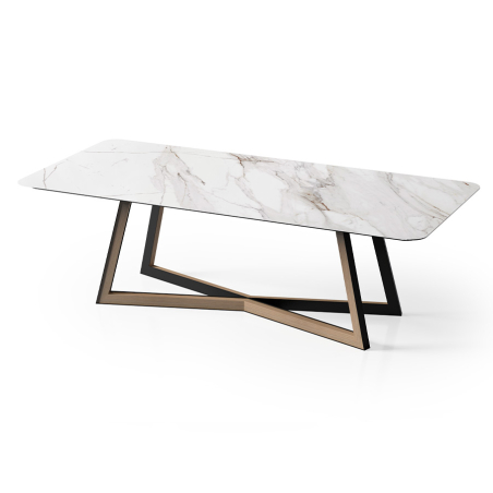 Mesa Mariland dela firma portuguesa Tabula, con tapa de porcelánico apollo white.