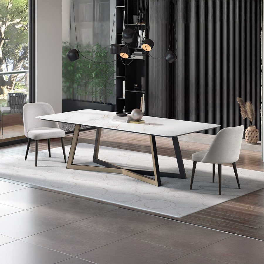 Mesa de comedor fija de la marca Tabula en vista de ambiente