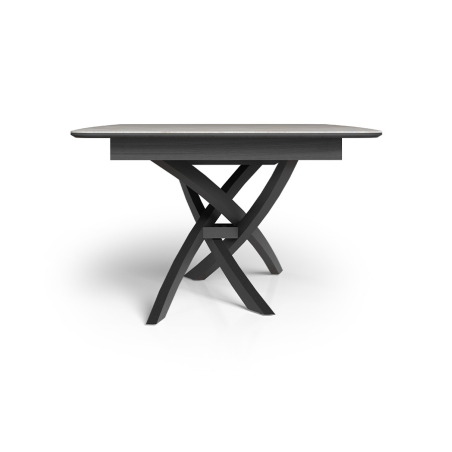 Mesa extensible Curvy en vista perfil de las patas, de la marca Tabula