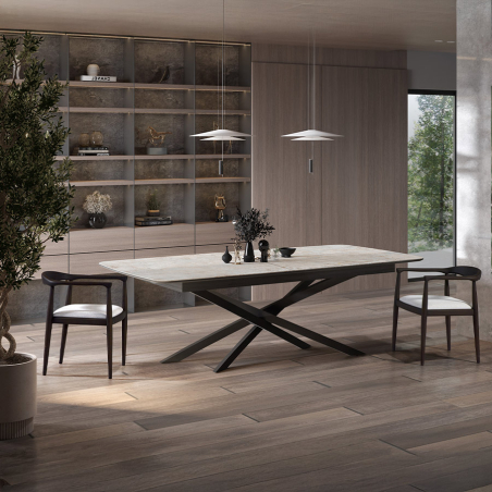 Diseño portugués de la firma Tabula, modelo de mesa extensible Curvy.