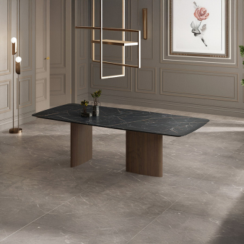 Mesa Olive de la firma portuguesa Tábula con tapa porcelánica barril. 2