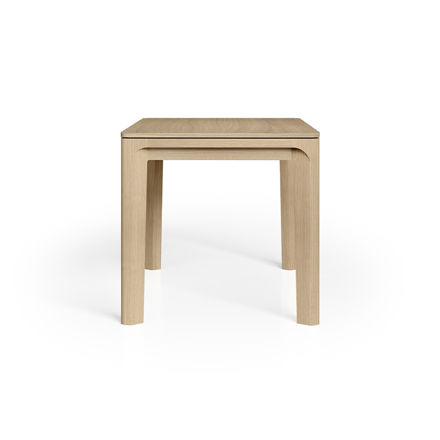 Mesa extensible Idara de Tábula, en acabado roble, con patas curvadas