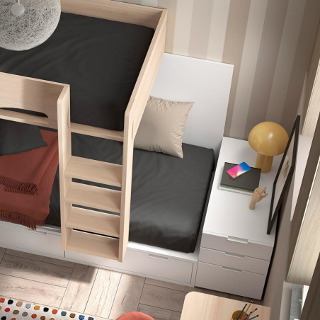 Dormitorio Juvenil con litera F213 | Glicerio Chaves en Muebles Lara