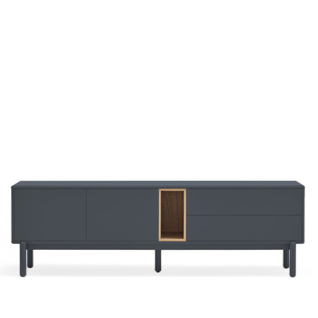 Vista frontal del Mueble TV Corvo de Teulat, acabado gris antracita