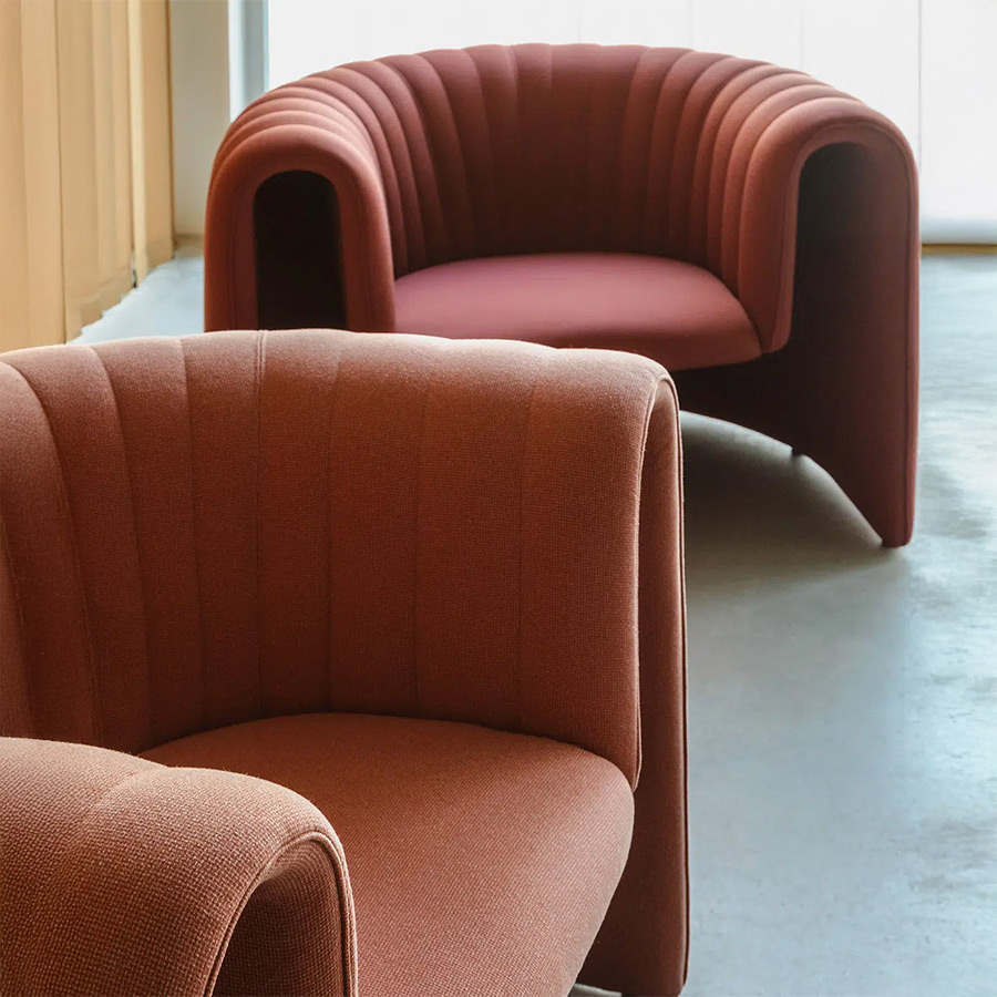 Vista detalle del tapizado del sillón Remnat de la firma de diseño Sancal.