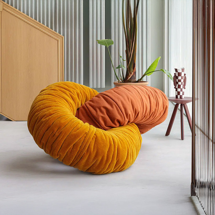 Sofá Link de la firma de diseño Sancal, en versión fruncido.