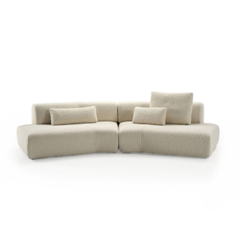 Sofá Duo de la firma Sancal, tapizado en tela color blanco roto
