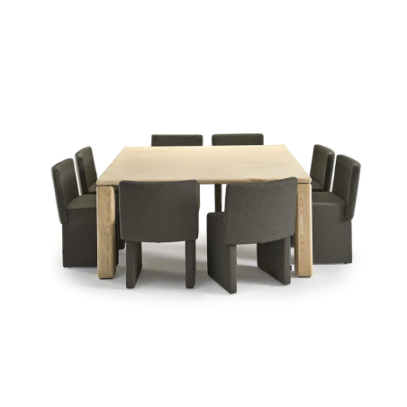 Mesa de comedor Cita de comedor, en tamaño grande de la firma de diseño Sancal con silla modelo Cita.