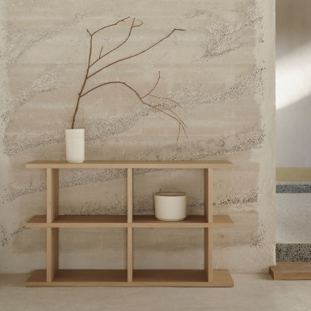 Estantería Kona 2x2 estilo japandi en madera natural.