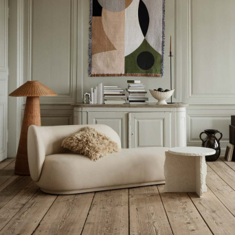 Diván rico reposa cabezas izquierdo en color blanco roto de Ferm Living. 2