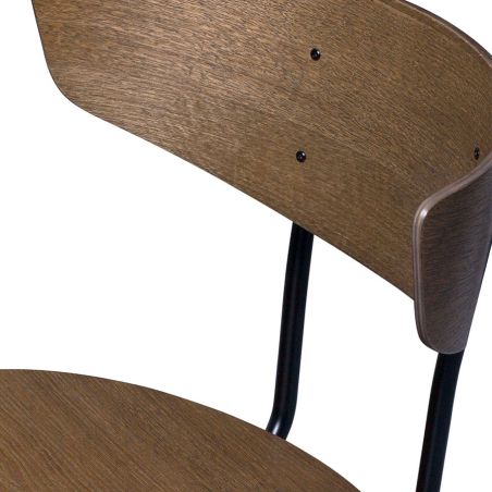 Silla de comedor Herman Ferm Living vista detalle curvatura respaldo.