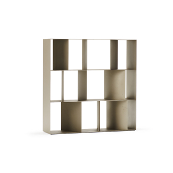 Estantería Nautilus de Cattelan Italia, compuesta por un módulo en acero barnizado gofrado.