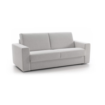 Sofá Cama Daro de la firma de diseño Frajumar en tapizado color gris claro.
