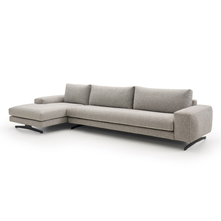 Chaiselongue Nudo de la firma de diseño Beltá Frajumar en tapizado gris.