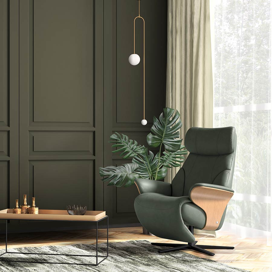 Sillón Stresless® Adam piel verde