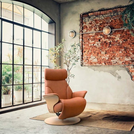 Sillón Stresless® Adam piel naranga