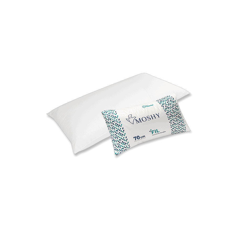 Almohada Fil de altura y firmeza media, con relleno de fibra virgen con tratamiento anti--ácaros