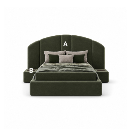 Cama modular Concept 01 de la firma de diseño Encore italia elección de acabados