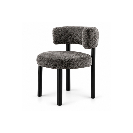 Silla Glen Calligaris pata madera color negro con asiento y respaldo tapizado en gris