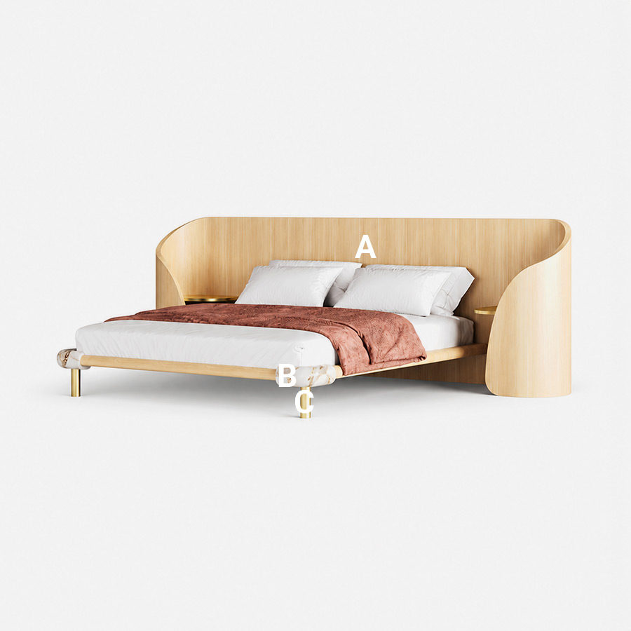 Cama Cinnamon elección de acabados de la firma de diseño Encore Italia