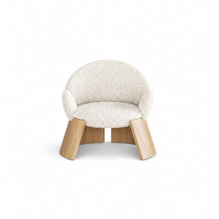 Butaca Paschalia de la firma de diseño Encore Italia con base de madera curvada