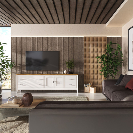 Mueble de tele de la colección Génova GC003 de la firma Grupo Seys en vista de ambiente de comedor